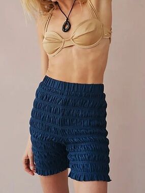 Free People NWT Free People Beach Jude Biker Shorts, Blue, Size Small